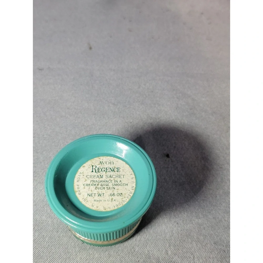 Vintage Avon Cream Sachet Jars Empty Regence Honeysuckle Vanity Jar Lot 2